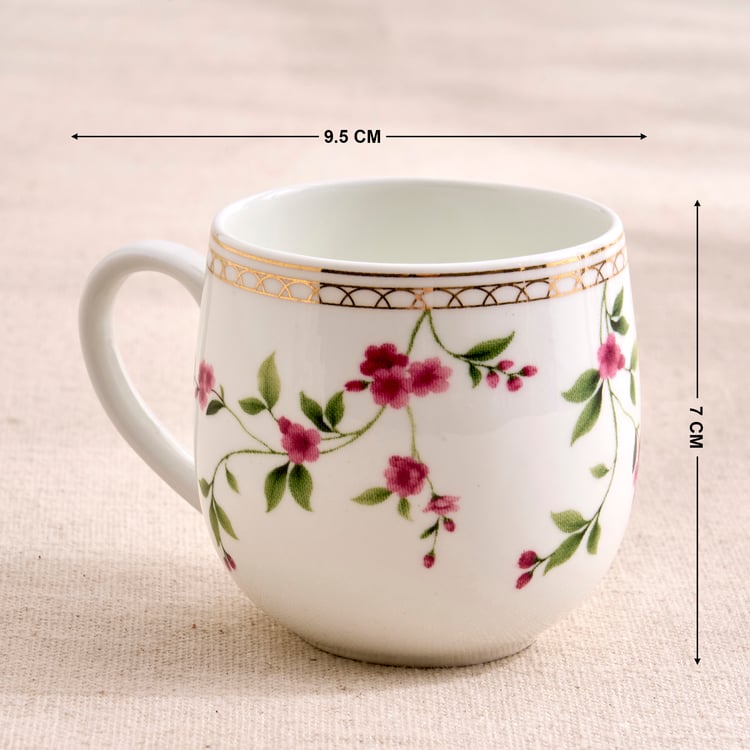 India Inspired Bone China Floral Print Mug - 220ml