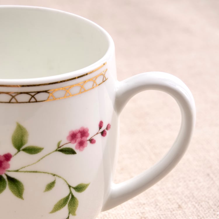 India Inspired Bone China Floral Print Mug - 220ml
