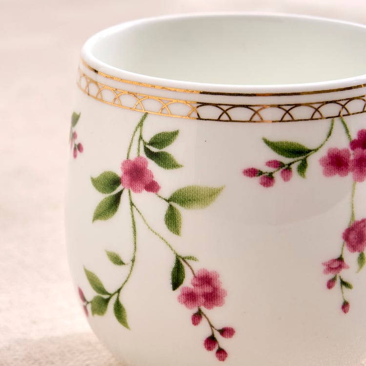 India Inspired Bone China Floral Print Mug - 220ml