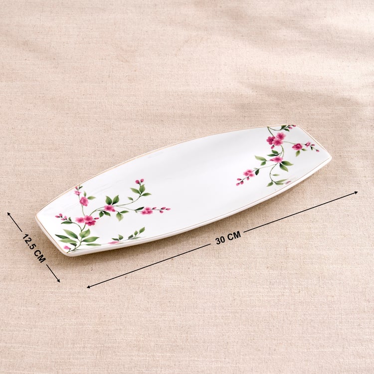 India Inspired Bone China Floral Print Serving Platter - Small