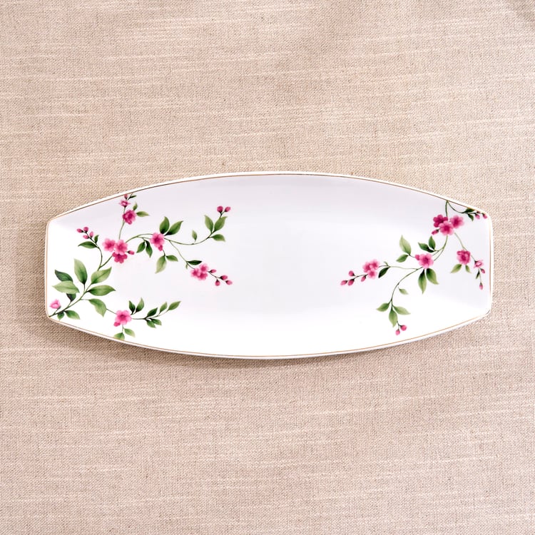 India Inspired Bone China Floral Print Serving Platter - Small
