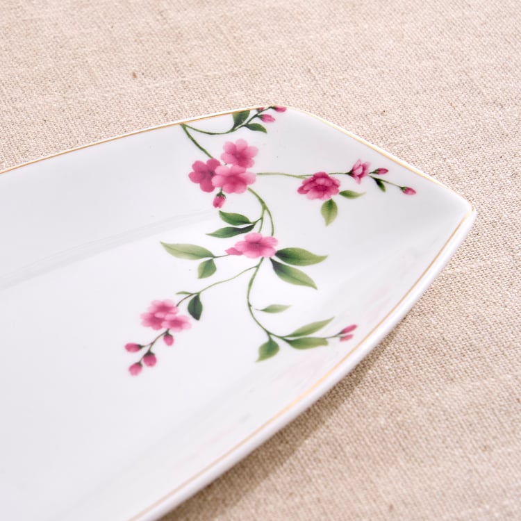 India Inspired Bone China Floral Print Serving Platter - Small