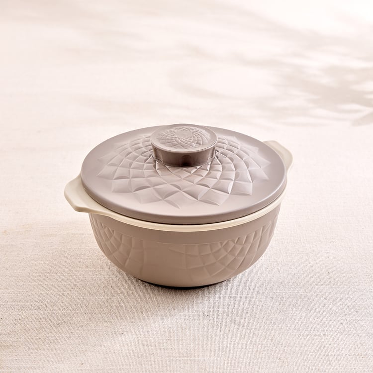Elegance Set of 3 Polypropylene Embossed Casseroles with Lids