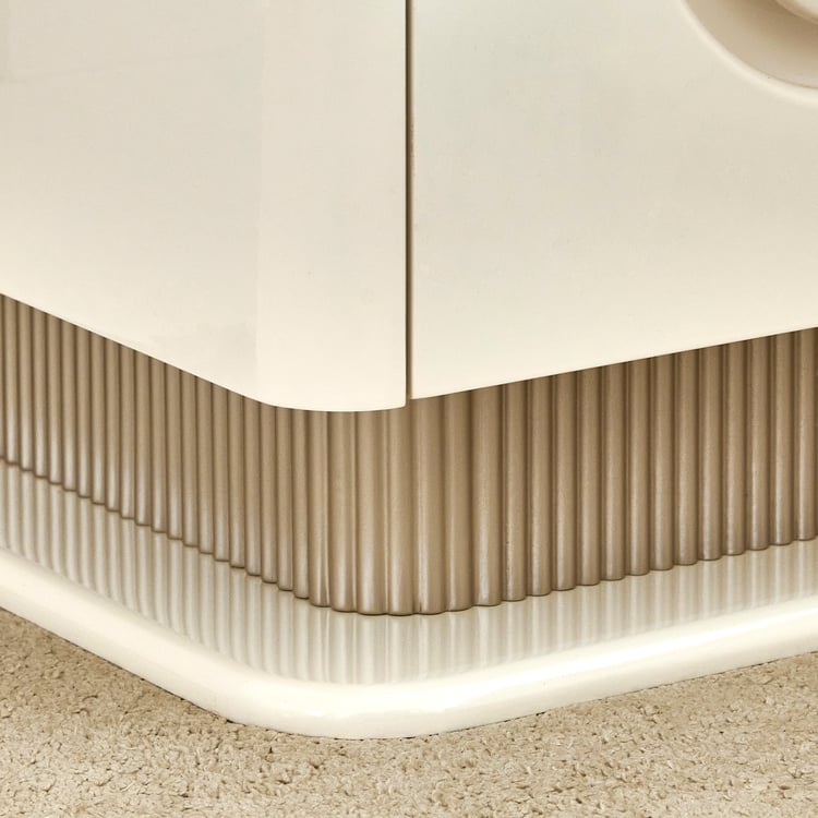 Inara Bedside Table with Drawers - Cream