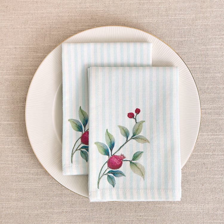 India Inspired Anar Set of 2 Cotton Striped Napkins