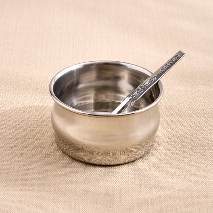 Glovia Weston Stainless Steel Masala Box with Vatis and Spoons