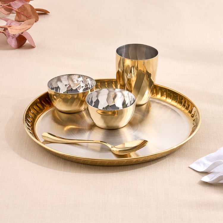 Prana Set of 5 Stainless Steel Dinner Set
