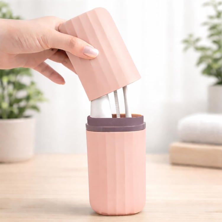 LUXE HOME Set of 2 Toothbrush Holders with Cap