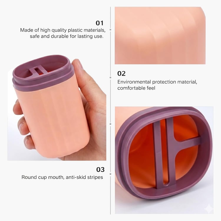 LUXE HOME Set of 2 Toothbrush Holders with Cap