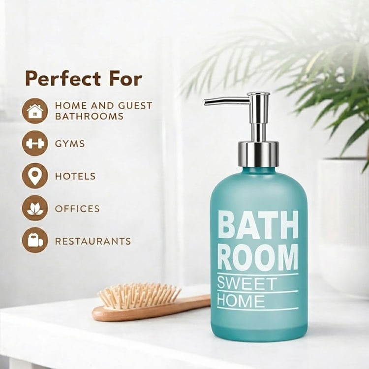 LUXE HOME Glass Printed Multi-Purpose Pump Dispenser - 250ml