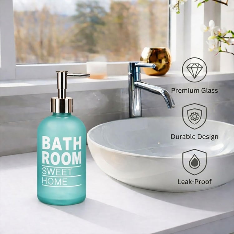 LUXE HOME Glass Printed Multi-Purpose Pump Dispenser - 250ml