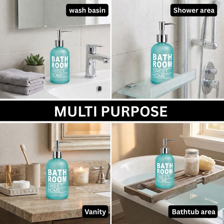 LUXE HOME Glass Printed Multi-Purpose Pump Dispenser - 250ml