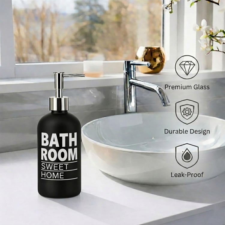 LUXE HOME Glass Printed Multi-Purpose Pump Dispenser - 250ml