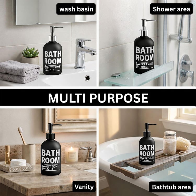 LUXE HOME Glass Printed Multi-Purpose Pump Dispenser - 250ml