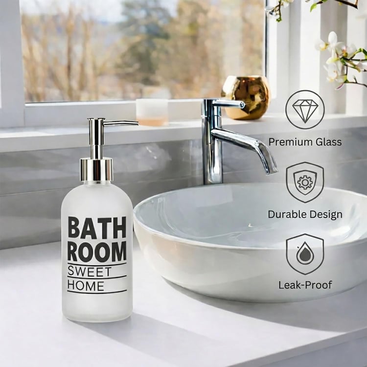 LUXE HOME Glass Printed Multipurpose Dispenser - 250ml