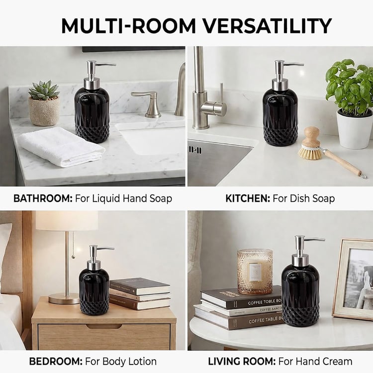 LUXE HOME Glass Multi-Purpose Pump Dispenser - 250ml