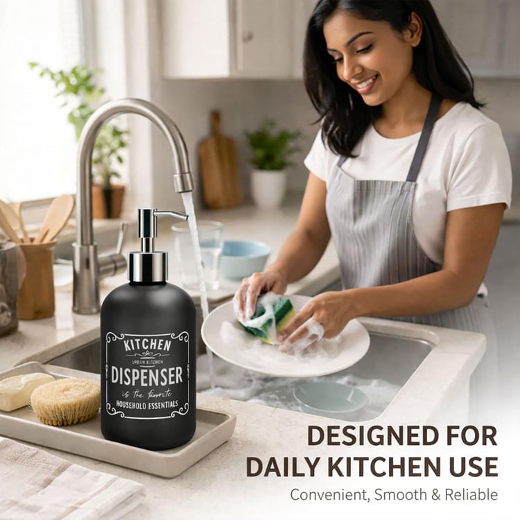LUXE HOME Glass Printed Multi-Purpose Pump Dispenser - 250ml
