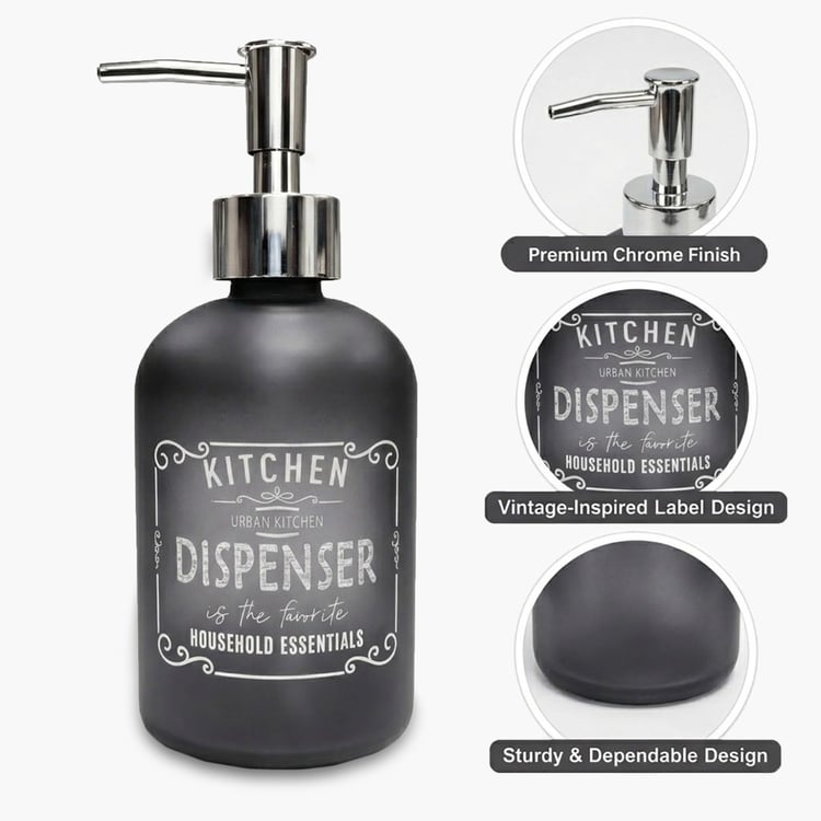 LUXE HOME Glass Printed Multi-Purpose Pump Dispenser - 250ml