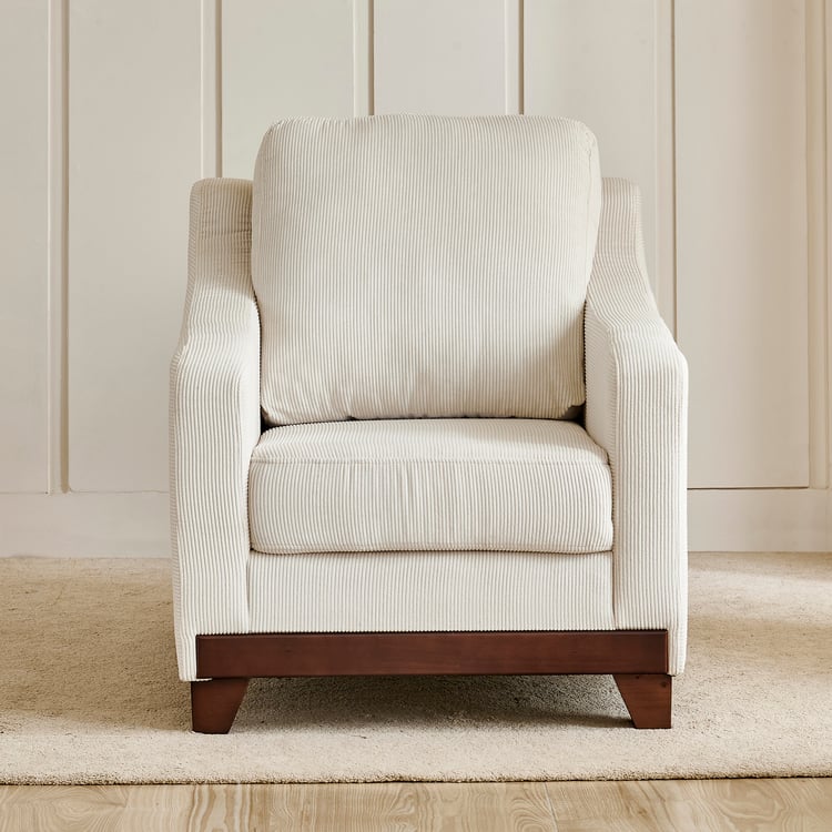 Helios Lumino Fabric 1-Seater Sofa - Ivory