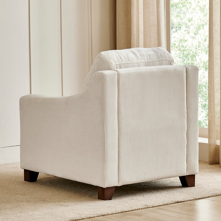 Helios Lumino Fabric 1-Seater Sofa - Ivory