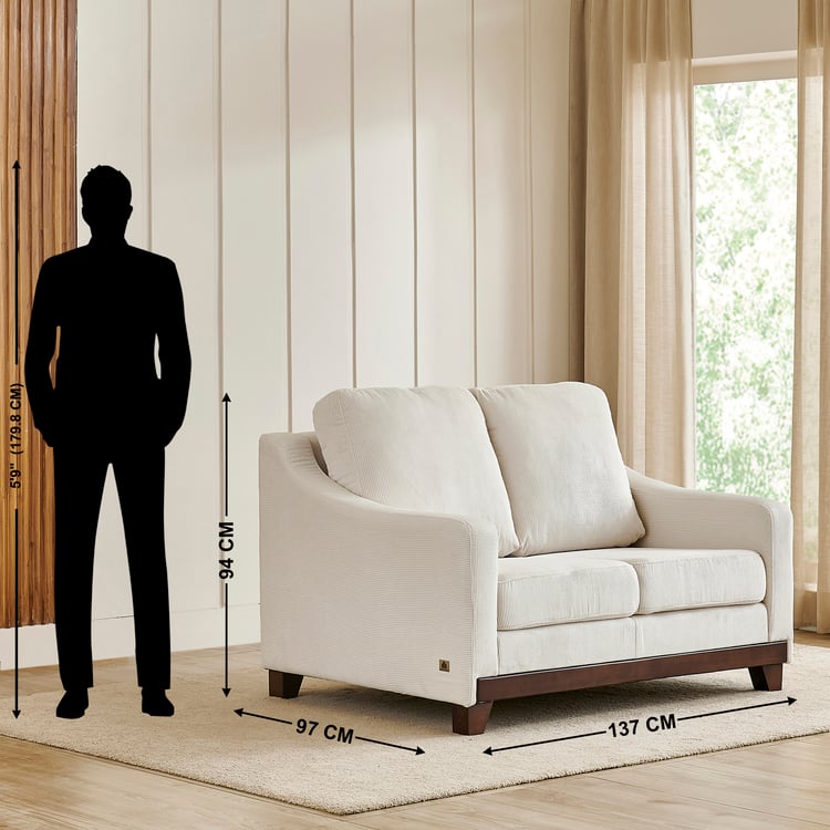 Helios Lumino Fabric 2-Seater Sofa - Ivory
