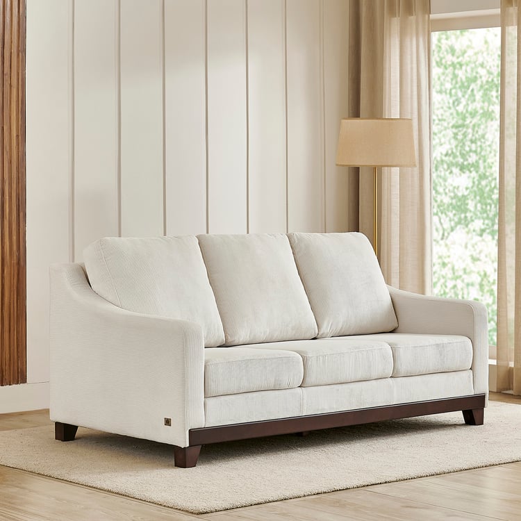 Helios Lumino Fabric 3-Seater Sofa - Ivory