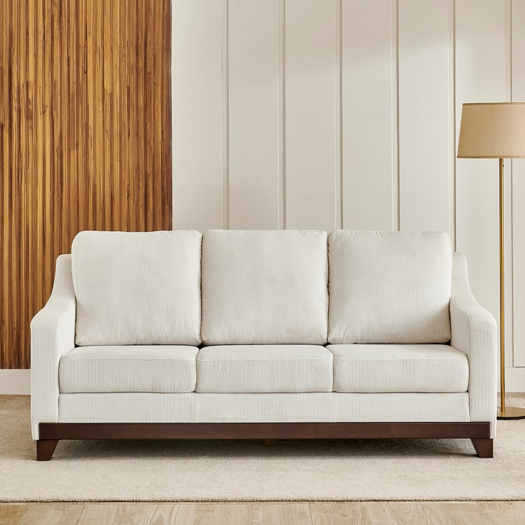 Helios Lumino Fabric 3-Seater Sofa - Ivory