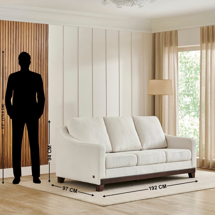 Helios Lumino Fabric 3-Seater Sofa - Ivory