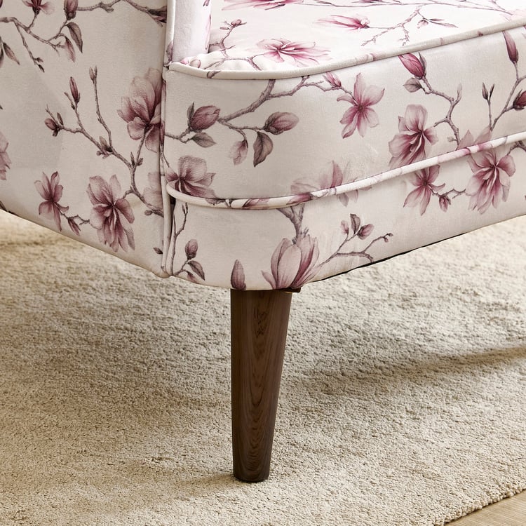 Garnet Fabric Wing Chair - Off White