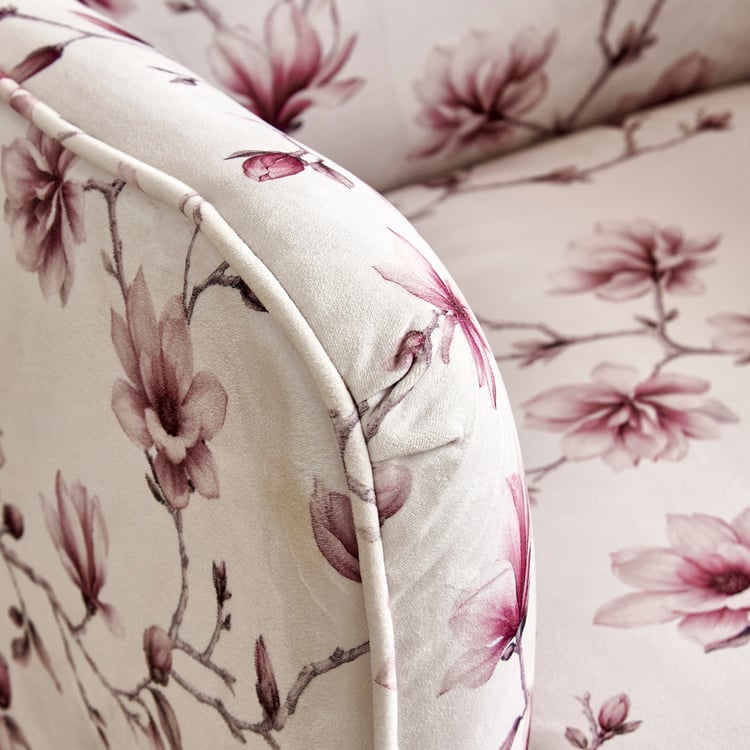 Garnet Fabric Wing Chair - Off White