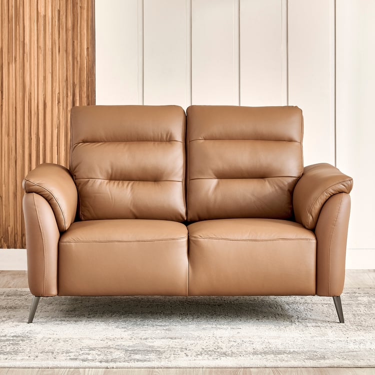 Amanda Half Leather 3+2 Seater Sofa Set - Tan