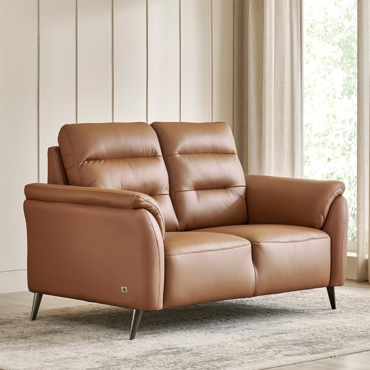 Amanda Half Leather 3+2+1 Seater Sofa Set - Tan