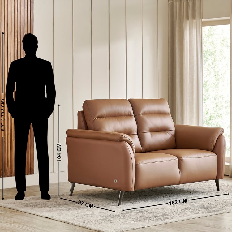 Amanda Half Leather 3+2+1 Seater Sofa Set - Tan