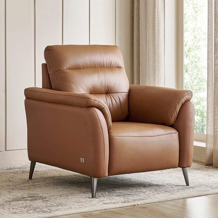 Amanda Half Leather 3+2+1 Seater Sofa Set - Tan