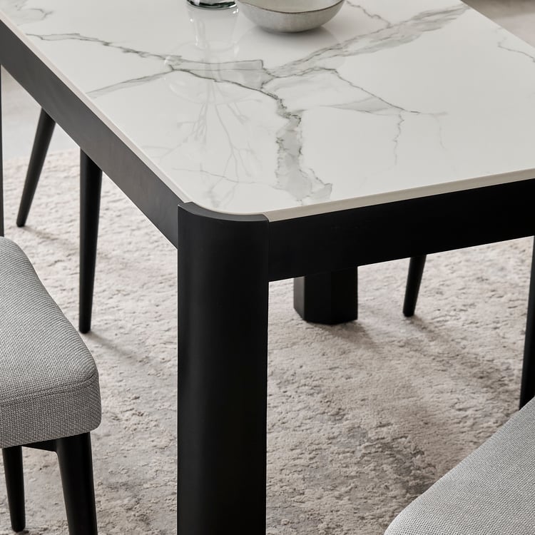 Norway Ceramic Top 4-Seater Dining Set with Chairs - Grey