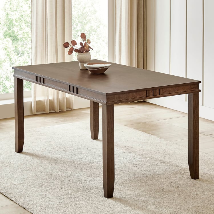 Trio NXT Solid Wood 6-Seater Dining Set with Chairs and Bench - Walnut