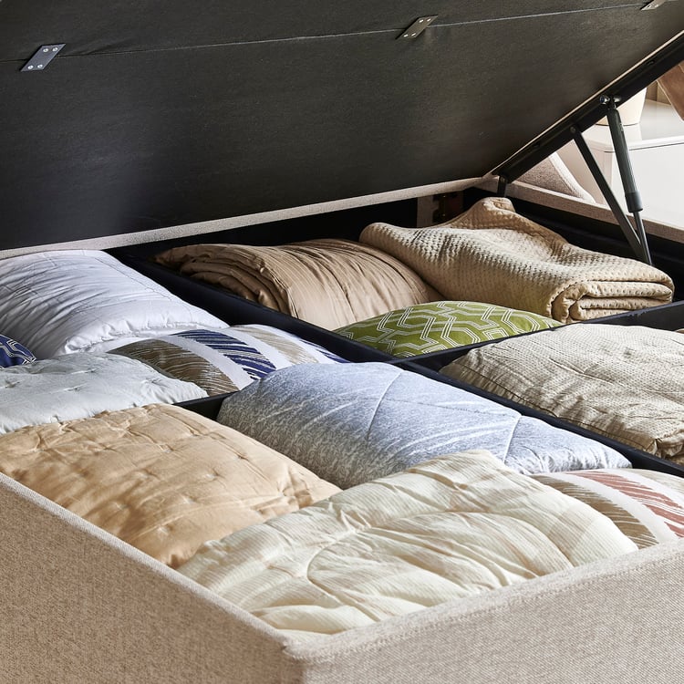 Cashmere Logan King Bed with Hydraulic Storage - Beige