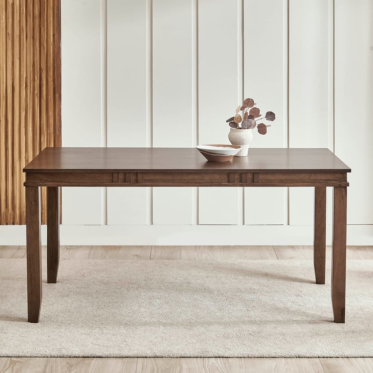 Trio NXT Solid Wood 6-Seater Dining Set with Chairs - Walnut
