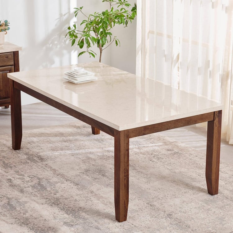 Giza NXT Composite Marble Top 8-Seater Dining Set with Chairs - Beige
