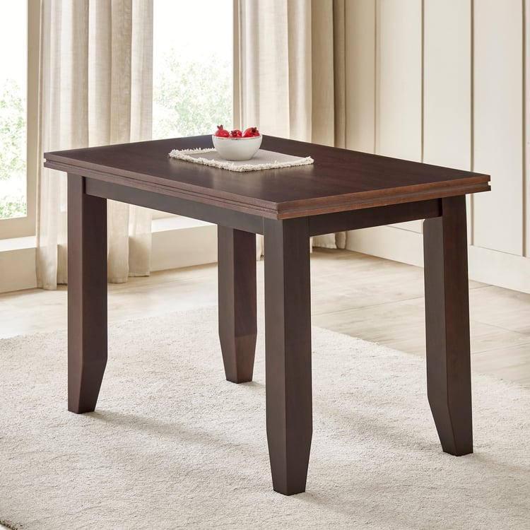 Helios Magnus Mahogany Wood 4-Seater Dining Set with Chairs - Walnut