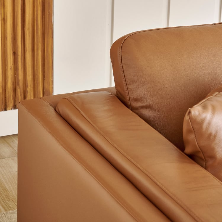 Lansbury NXT Half Leather 2-Seater Sofa with Cushions - Tan