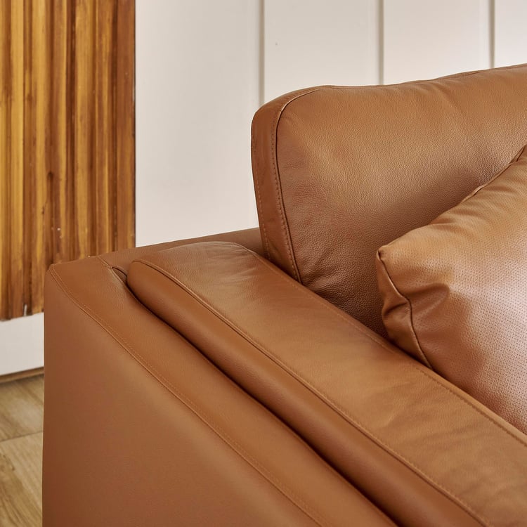 Lansbury NXT Half Leather 3-Seater Sofa with Cushions - Tan