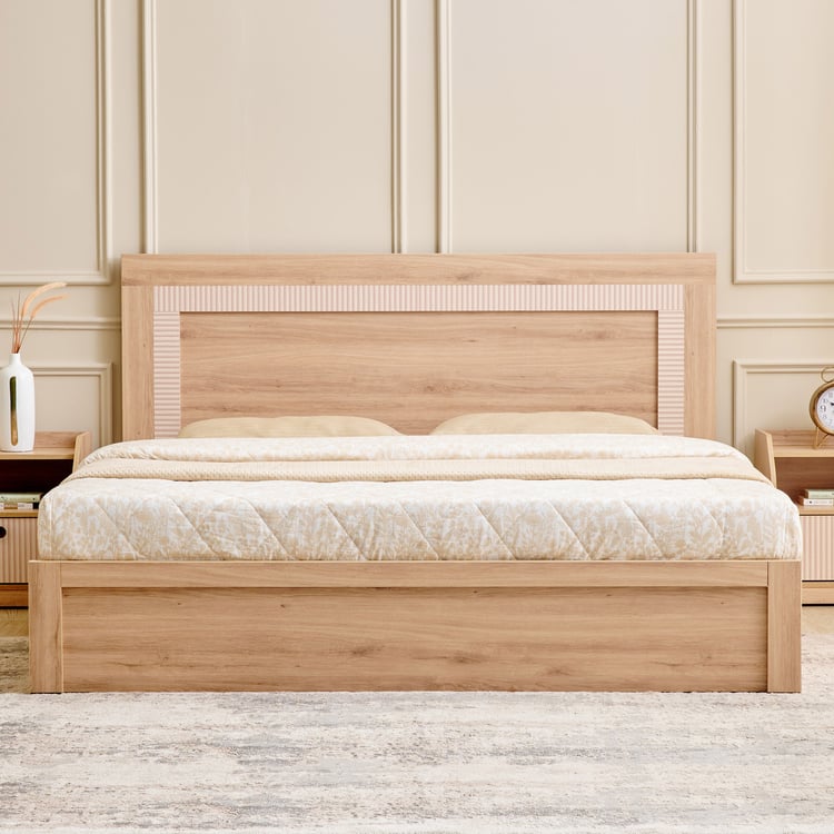Lexus Sahara Queen Bed with Hydraulic Storage and Restofit Ultima 6 Inch Orthopedic Mattress