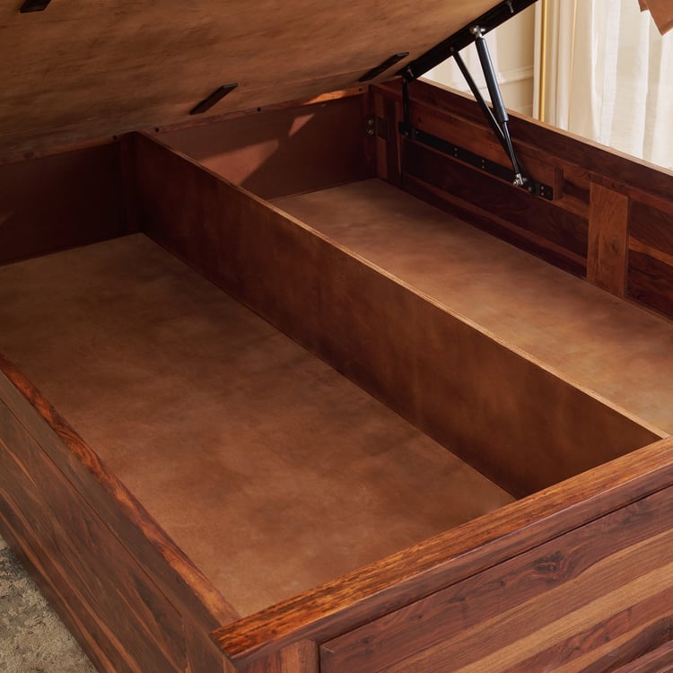 Adana Grand Swaram Queen Bed with Hydraulic Storage and Resofit Ultima 4+2 Inch Orthopedic Mattress
