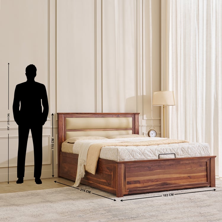 Adana Grand Taavi Queen Bed with Hydraulic Storage and Restomax Elite 6+1 Inch Spring Mattress