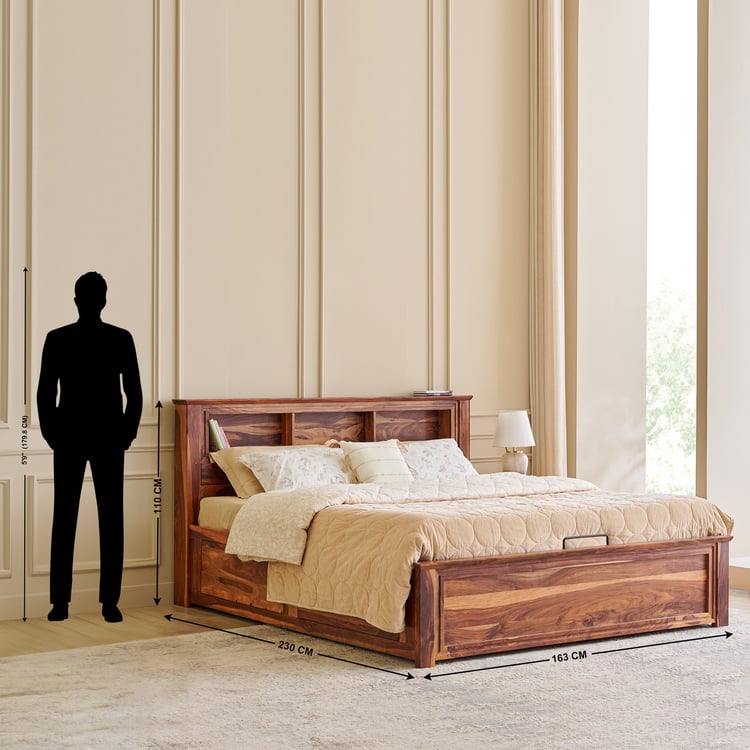 Adana Grand Yuga Queen Bed with Hydraulic Storage and Restofit Ultima 4+2 Inch Orthopedic Mattress