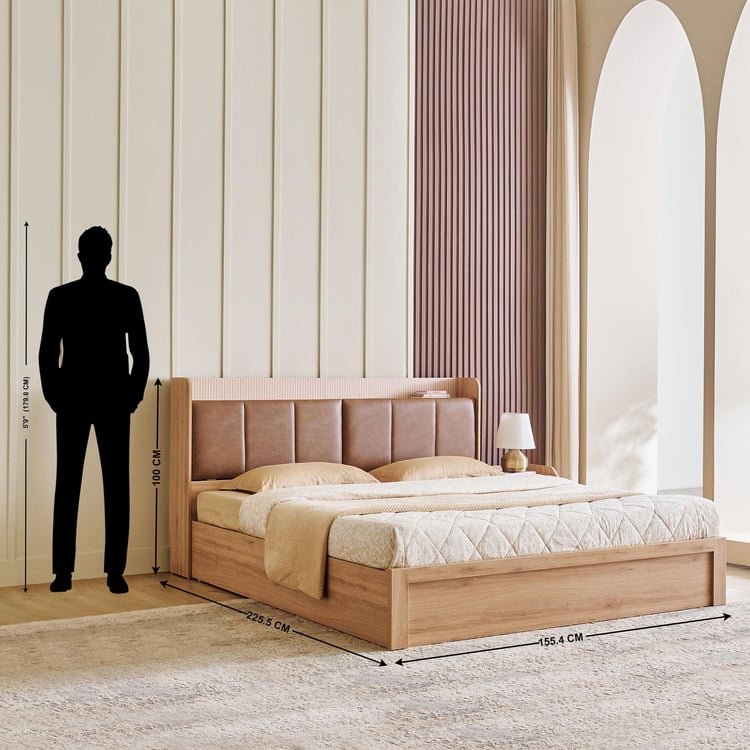 Lexus Savanna Queen Bed with Hydraulic Storage and Restofit Ultima 6 Inch Orthopedic Mattress