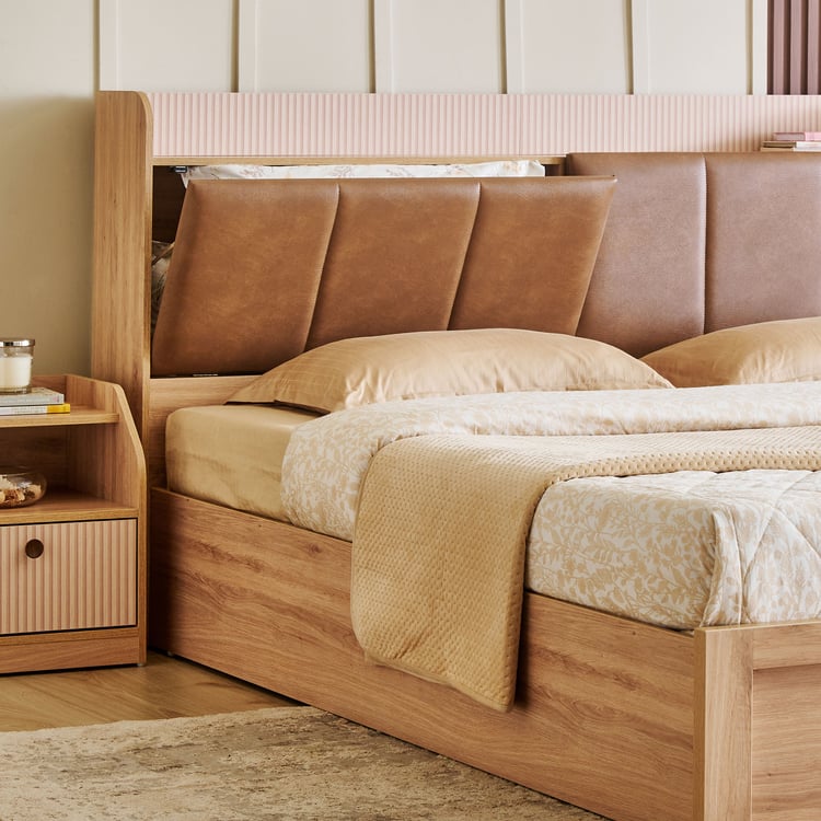 Lexus Savanna Queen Bed with Hydraulic Storage and Restofit Ultima 6 Inch Orthopedic Mattress
