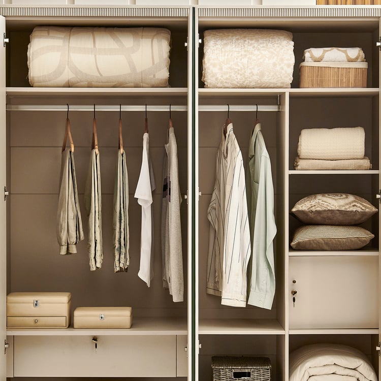 Inara 4-Door Wardrobe with Mirrors - Cream