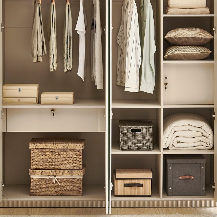 Inara 4-Door Wardrobe with Mirrors - Cream
